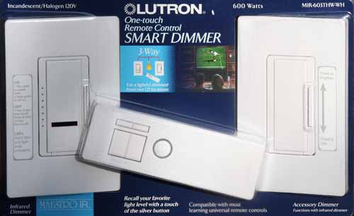 Lutron Maestro Dimmer with IR Remote MIR-603THW-WH